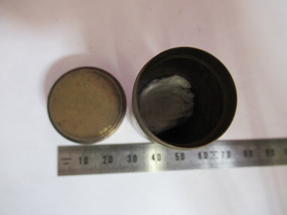 ANTIQUE BRASS EMPTY OBJECTIVE CAN LEITZ MICROSCOPE PART AS PICTURED F8-A-51