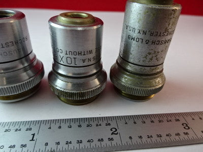 LOT 3 EA BAUSCH LOMB OBJECTIVES MICROSCOPE PART AS IS &2-A-24