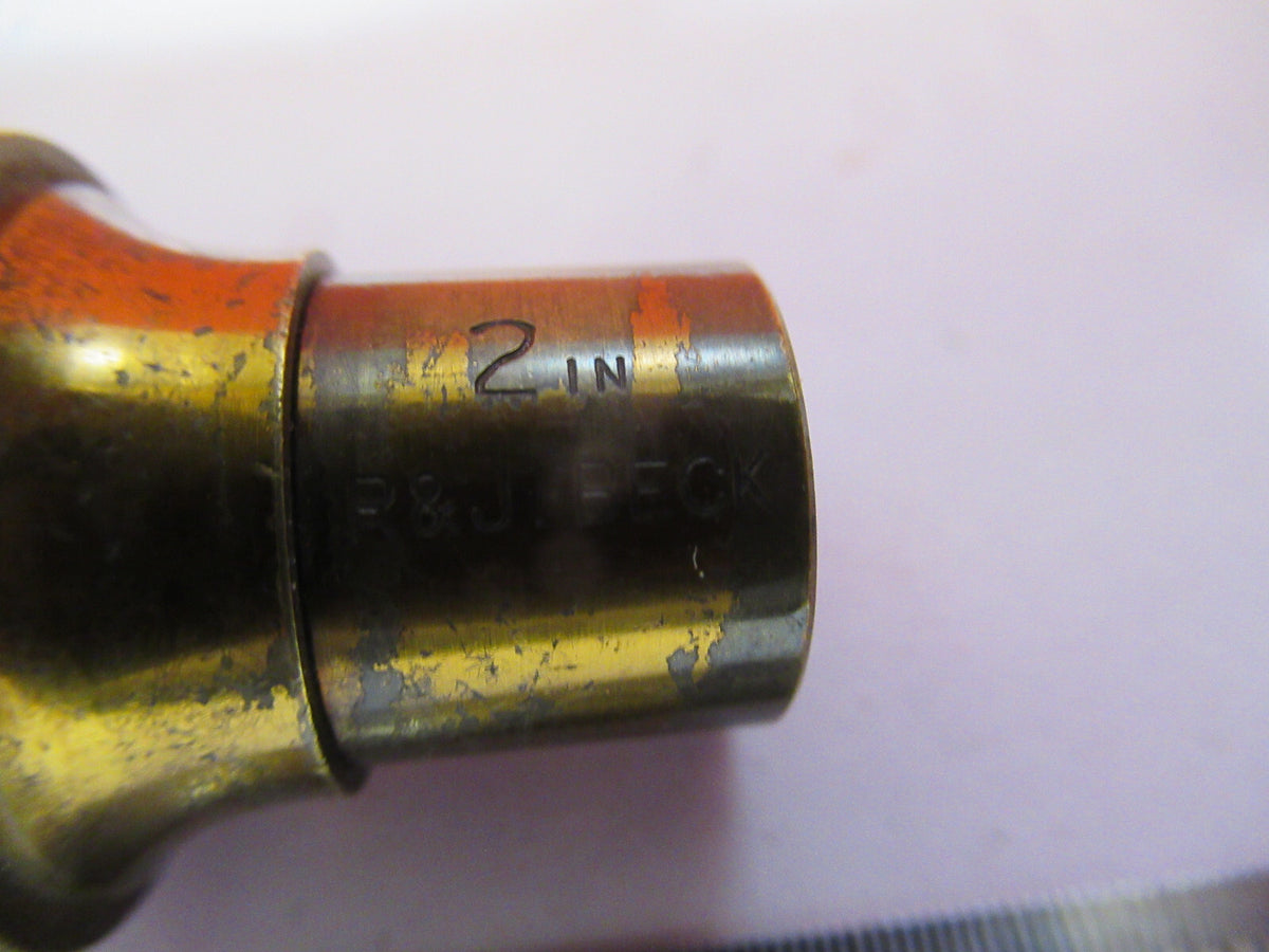 ANTIQUE BRASS BECK LONDON 2in OBJECTIVE MICROSCOPE AS PICTURED &F8-A-72
