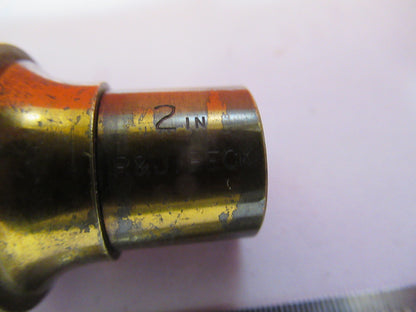 ANTIQUE BRASS BECK LONDON 2in OBJECTIVE MICROSCOPE AS PICTURED &F8-A-72