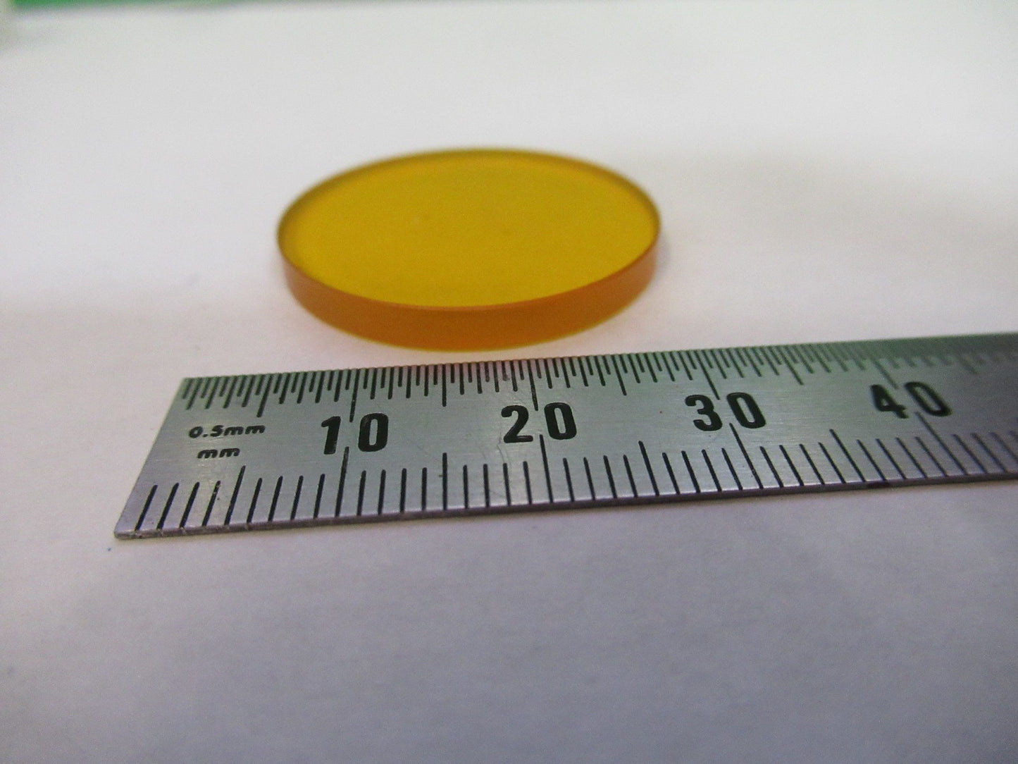 OPTICAL GLASS YELLOW FILTER LASER OPTICS LENS AS PICTURED U8-A-125