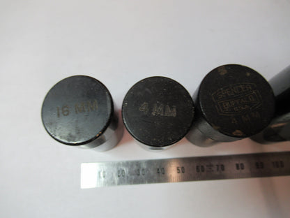 ANTIQUE LOT OBJECTIVE CANISTERS MICROSCOPE PART OPTICS AS PICTURED X3-B-63