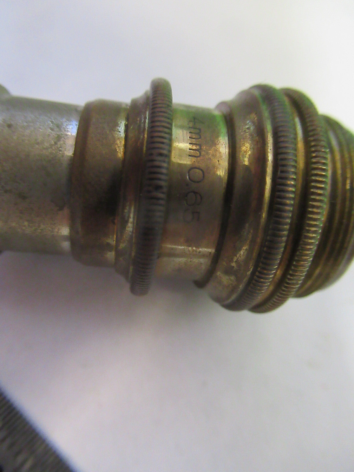 BAUSCH LOMB 4mm ANTIQUE BRASS OBJECTIVE LENS MICROSCOPE PART AS PICTURED F4-B-31