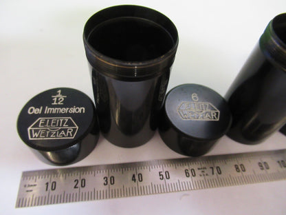 ANTIQUE BRASS EMPTY LEITZ GERMANY LOT OBJECTIVE CANISTER MICROSCOPE PART T6-A-13