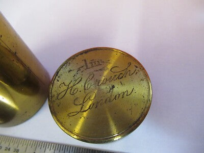 ANTIQUE BRASS HENRY CROUCH LONDON EMPTY OBJECTIVE CANISTER AS PICTURED &Q1-A-05