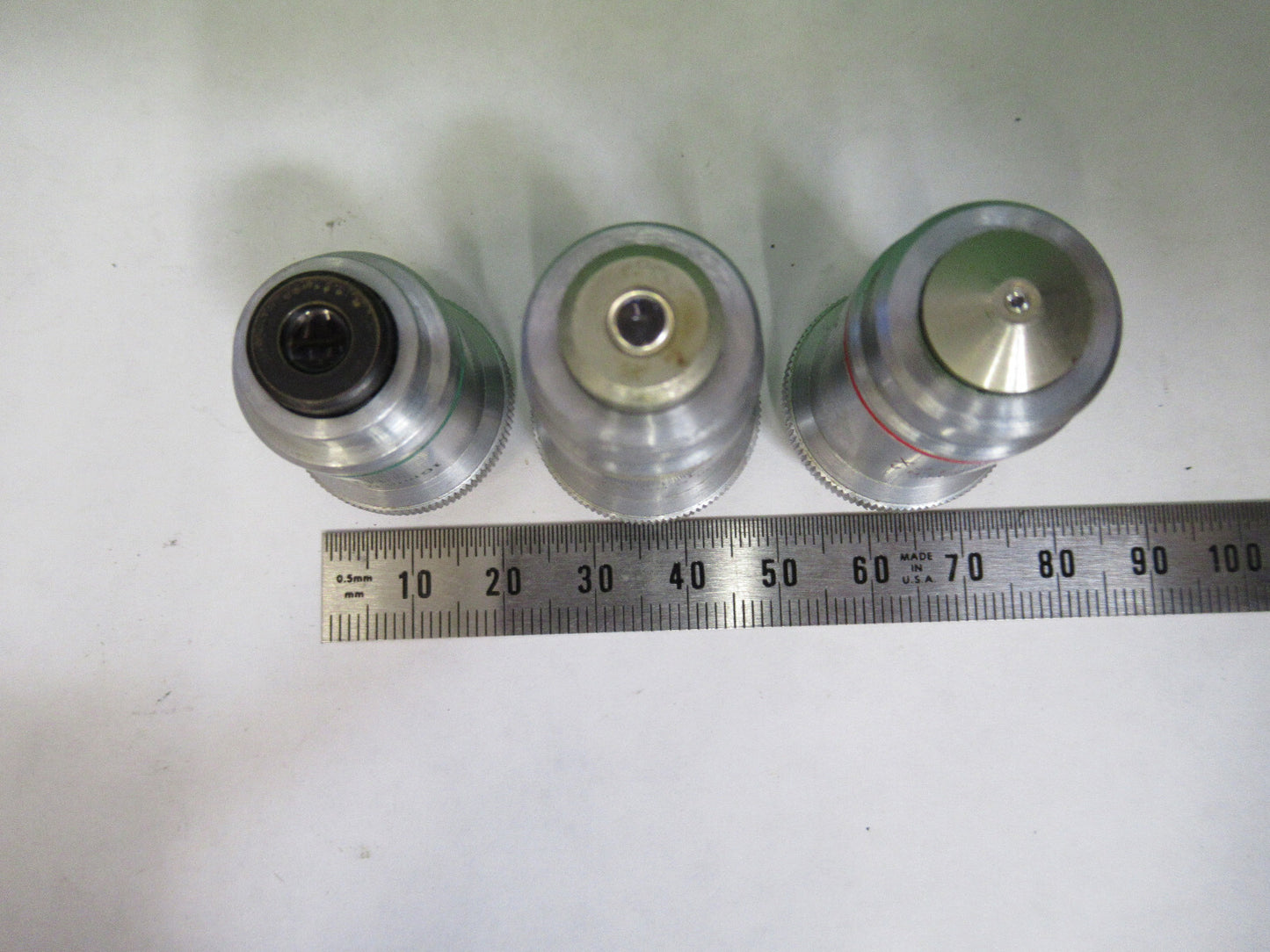 LOT 3ea OBJECTIVE BAUSCH LOMB INDUSTRIAL MICROSCOPE PART AS PICTURED X6-A-64