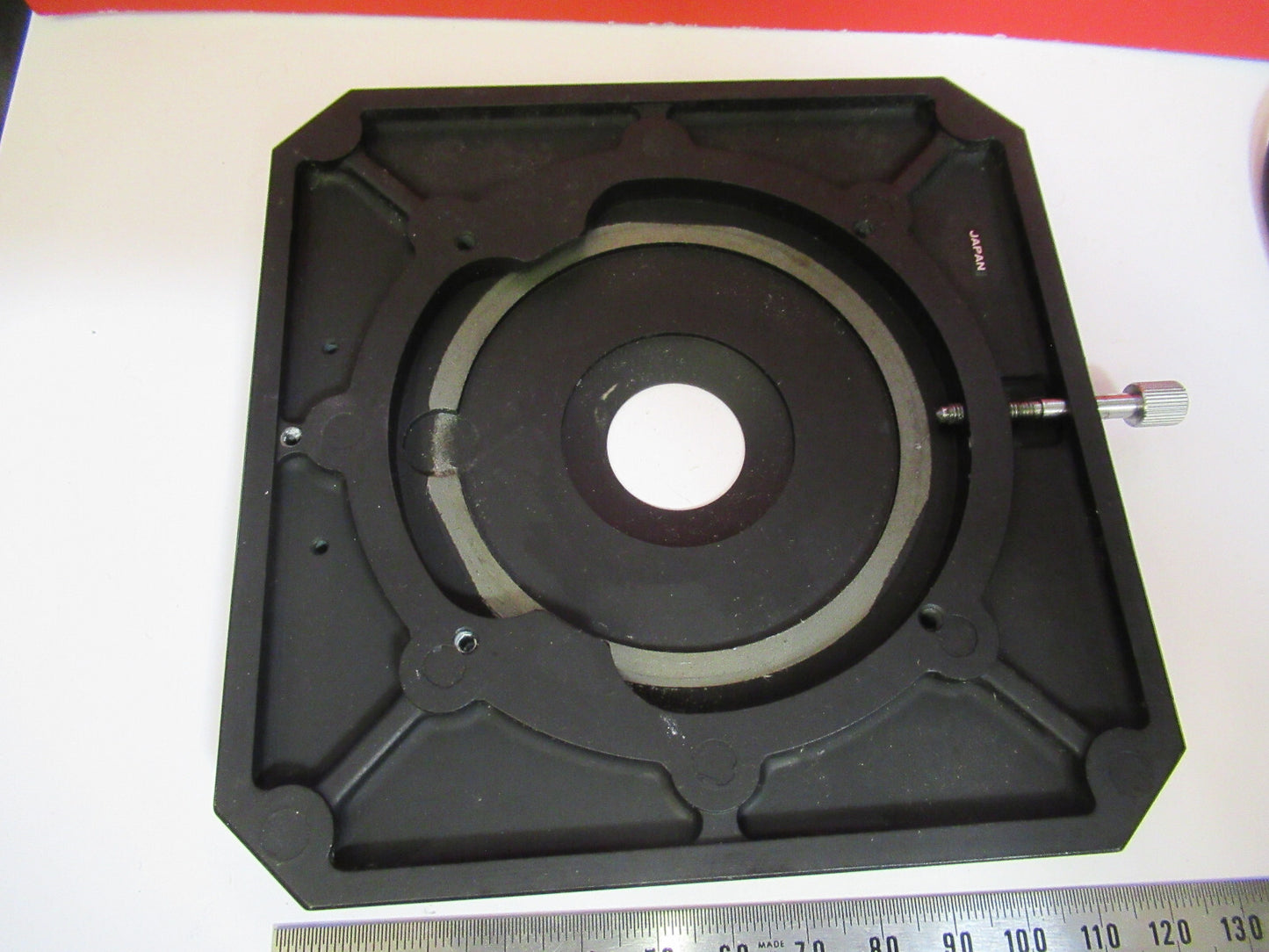 NIKON JAPAN STAGE TABLE SPECIMEN MICROSCOPE PART AS PICTURED Y4-A-49