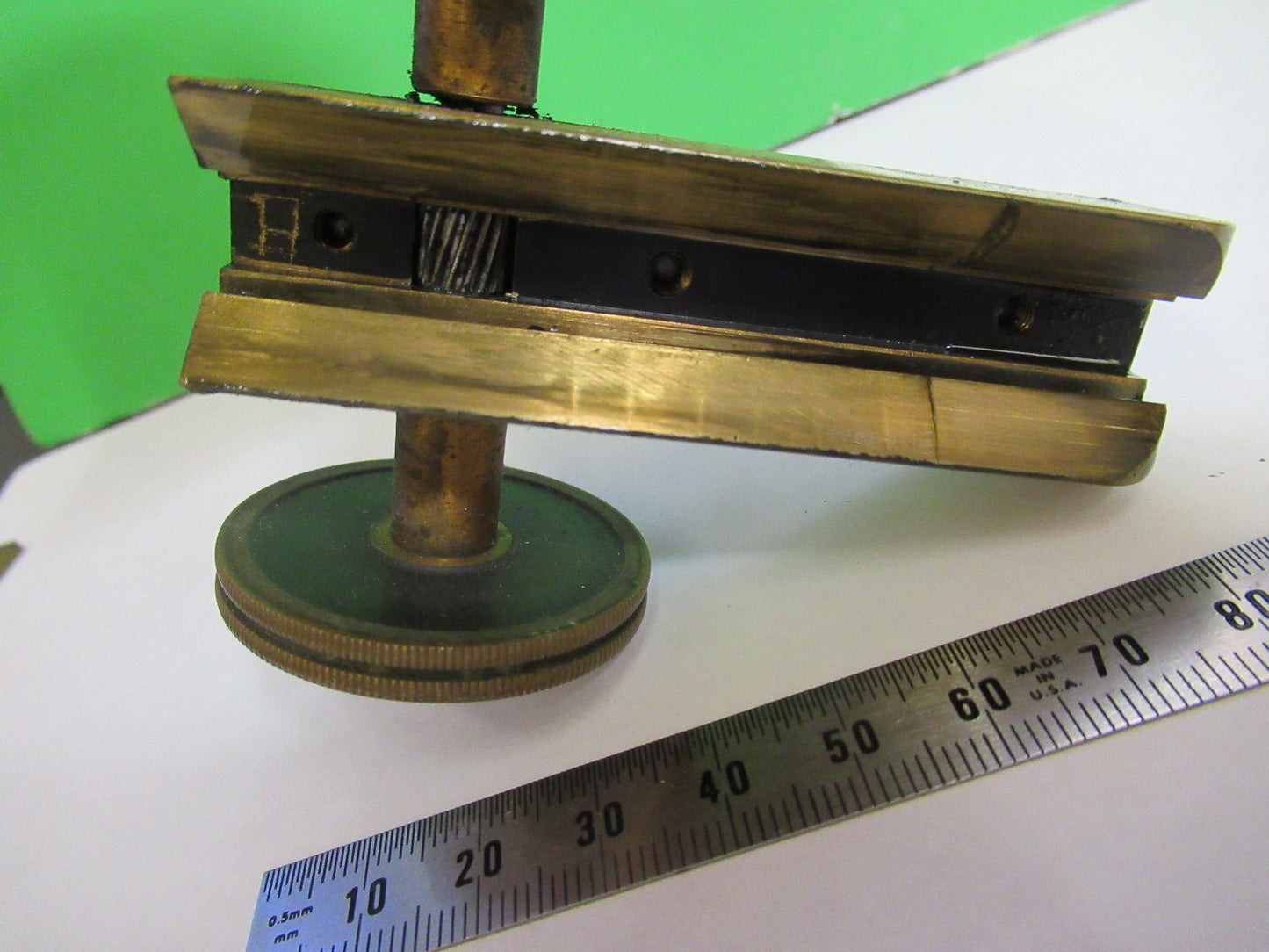 ANTIQUE BRASS STAGE KNOBS BAUSCH LOMB MICROSCOPE PART AS PICTURED X3-B-08