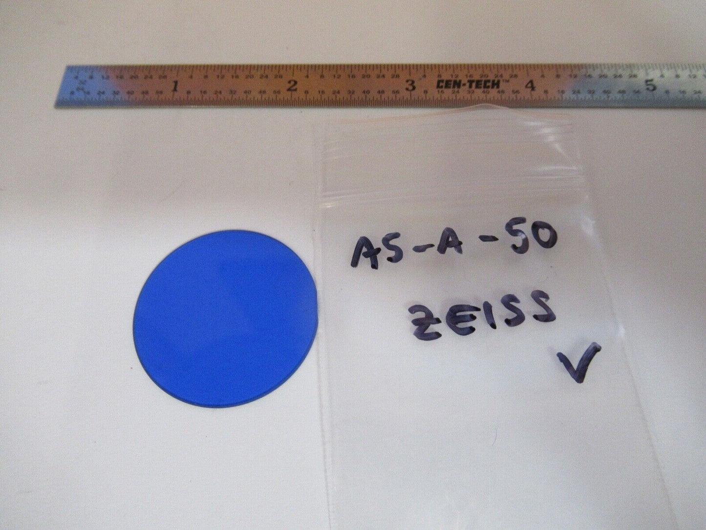 ZEISS GERMANY BLUE GLASS FILTER MICROSCOPE PART AS PICTURED &A5-A-50