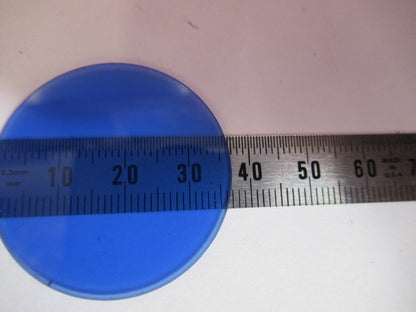 OPTICAL GLASS OLYMPUS BLUE FILTER MICROSCOPE PART OPTICS AS PICTURED Y5-A-54