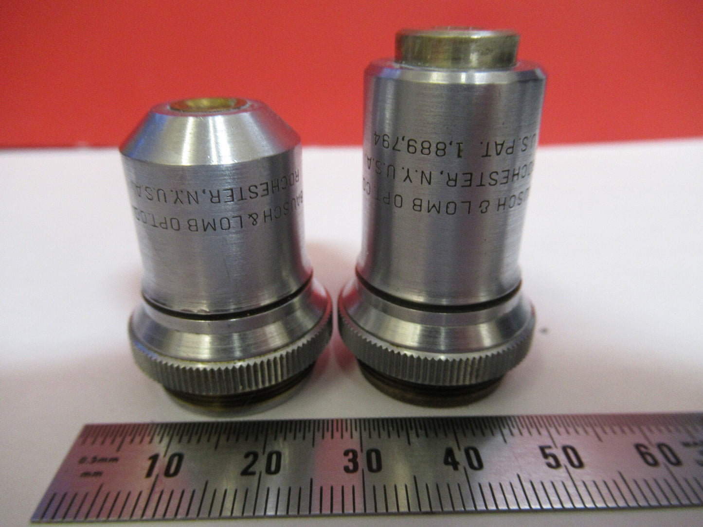 LOT BAUSCH LOMB OBJECTIVES 10X 43X OPTICS MICROSCOPE PART AS PICTURED  T7-A-06