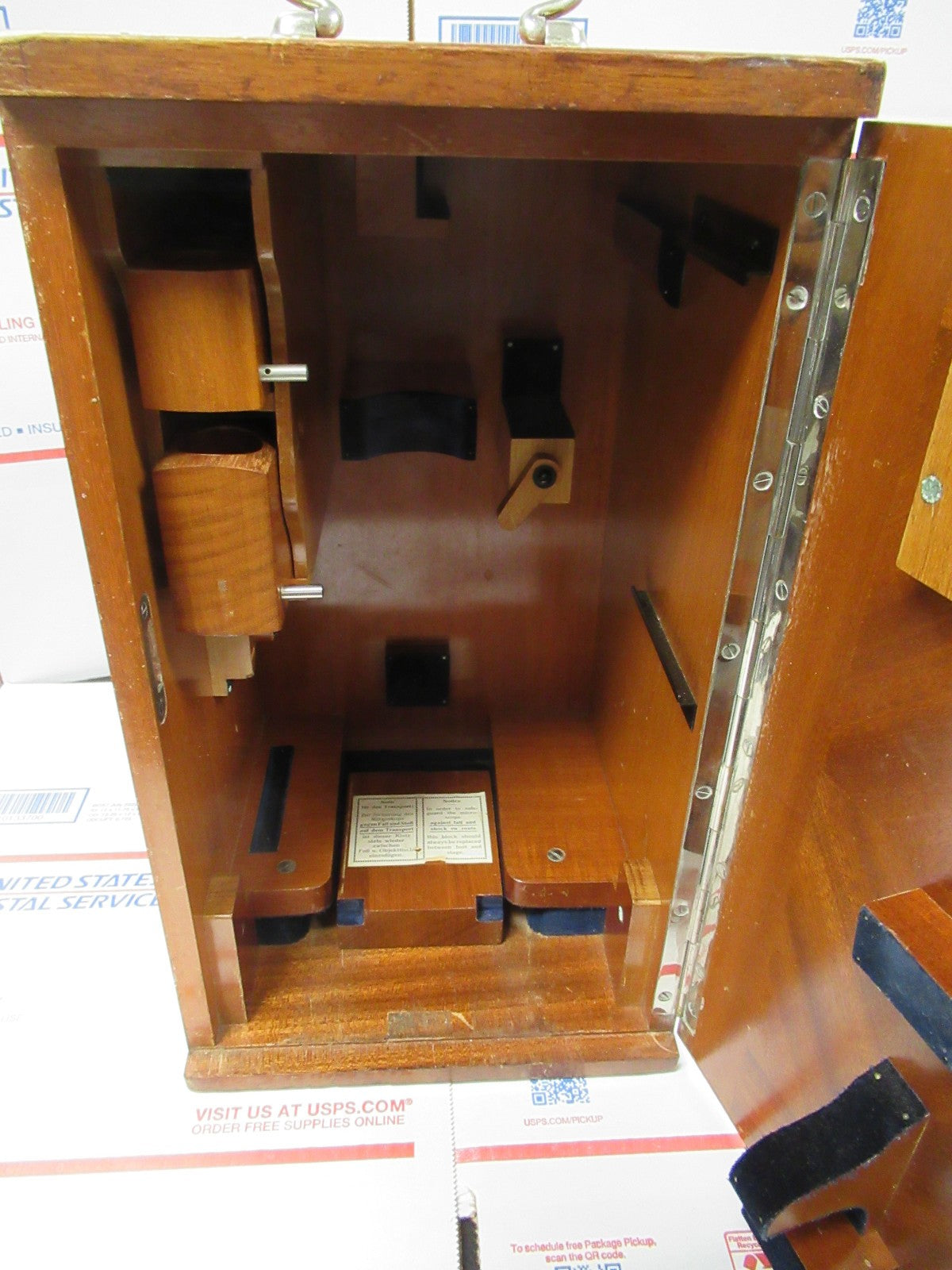 ANTIQUE WOOD CABINET EMPTY CARL ZEISS  1900's without key  MICROSCOPE PART TA-5