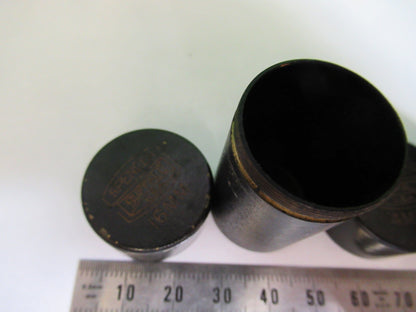 ANTIQUE BRASS EMPTY CANS SPENCER AO OBJECTIV MICROSCOPE PART AS PICTURED T4-A-30