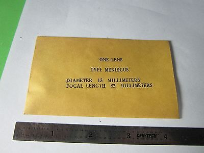 OPTISCHE MENISKUSLINSE 13 mm DURCHMESSER FL 82 mm LASEROPTIK BIN#34