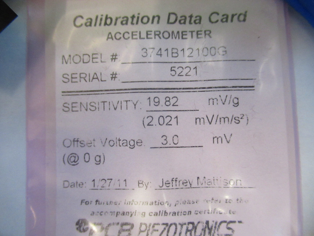 PCB PIEZOTRONICS 3741B12100G DC ACCELEROMETER UNIAXIAL AS PICTURED #Z6-A-70