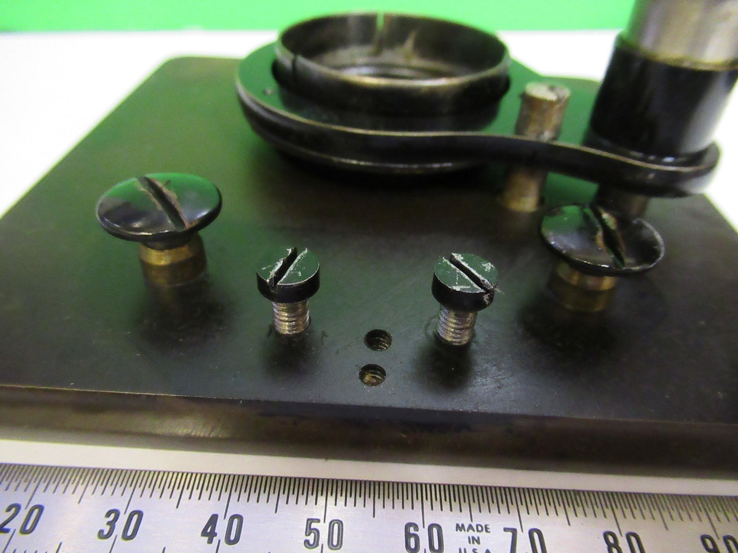 ANTIQUE BAUSCH LOMB STAGE TABLE RARE MICROSCOPE PART AS PICTURED U9-A-32