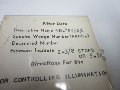 OPTICAL HARRISON NEUTRAL DENSITY FILTER LASER OPTICS AS IS BIN#Q9-60