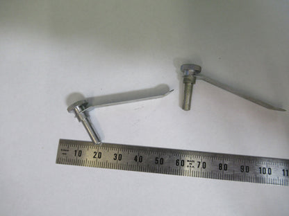 ERNST LEITZ GERMANY PAIR CLIPS STAGE MICROSCOPE PART AS PICTURED #R7-B-10x