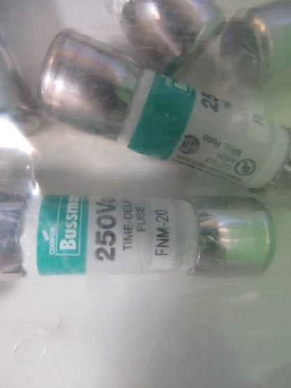 LOT 9 pcs FUSETRON FNM-20 FUSES TIME DELAY 20 AMPS AS PICTURED T6-B-17