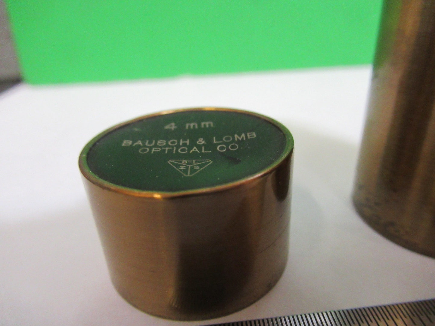 ANTIQUE BAUSCH LOMB BRASS CAN OBJECTIVE MICROSCOPE PART AS PICTURED  V1-A-05