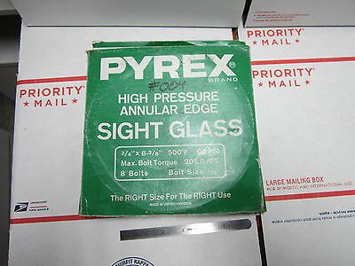 PYREX SIGHT GLASS WINDOW HIGH PRESSURE ANNULAR EDGE sku#27
