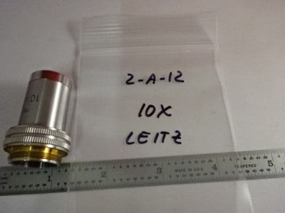 LEITZ GERMANY OBJECTIVE 10X 170/- OPTICAL MICROSCOPE PART OPTICS AS IS &2-A-12