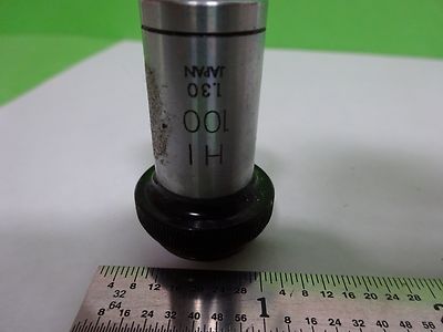 MICROSCOPE PART OBJECTIVE OLYMPUS JAPAN HI 100X OPTICS AS IS BIN#H7-A-10