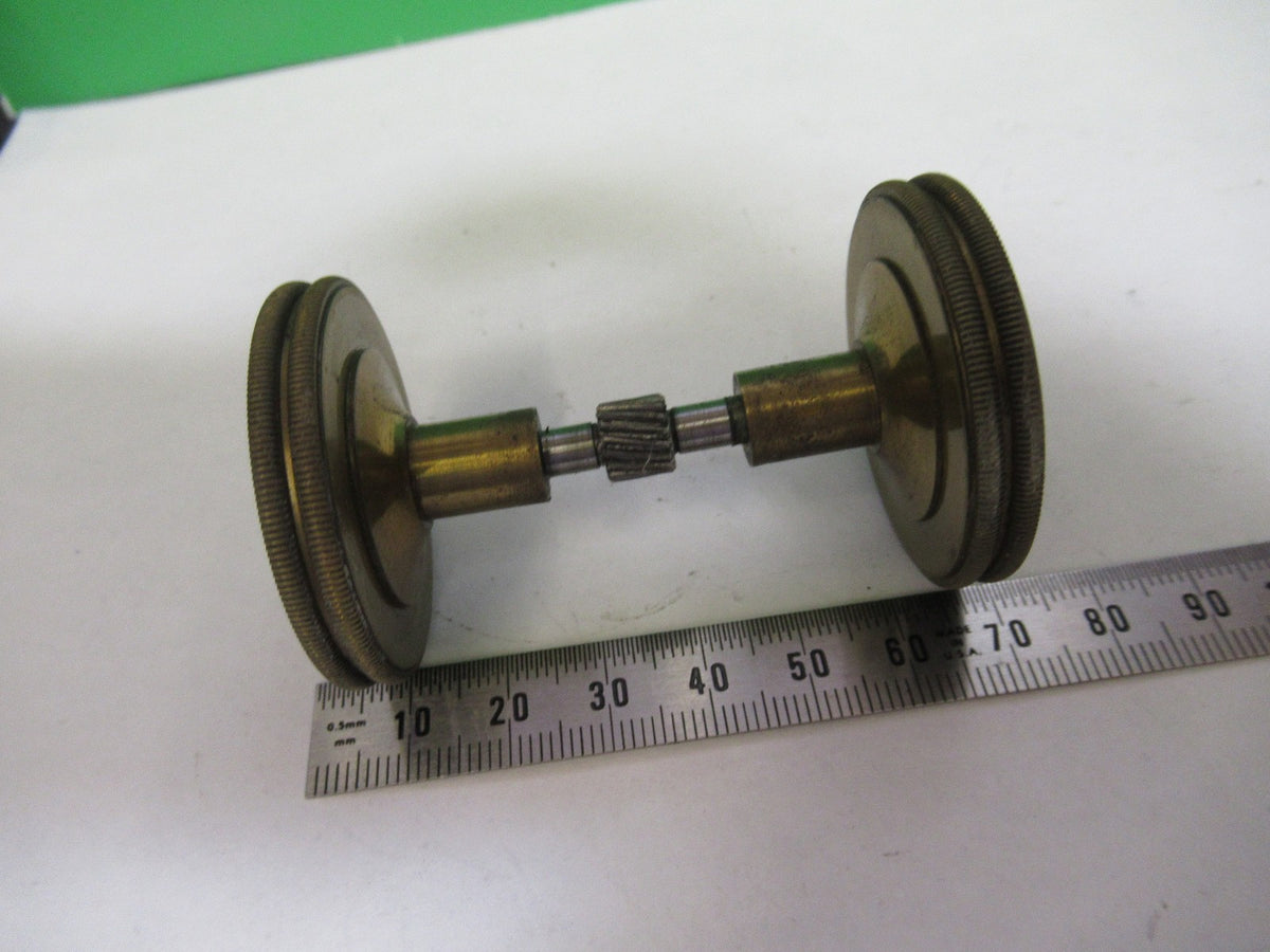 ANTIQUE BAUSCH LOMB SET OF BRASS KNOBS MICROSCOPE PART AS PICTURED T5-A-68