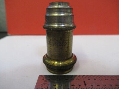 Antique Ernst Leitz Germany Brass Objective Microscope Part AS Pic