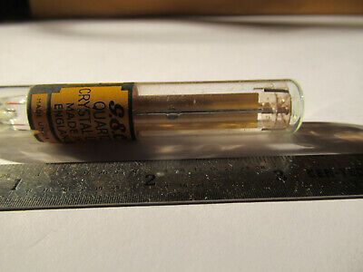 ANTIQUE QUARTZ RADIO CRYSTAL GEC ENGLAND GLASS HOLDER FREQUENCY CONTROL #F4-A-83