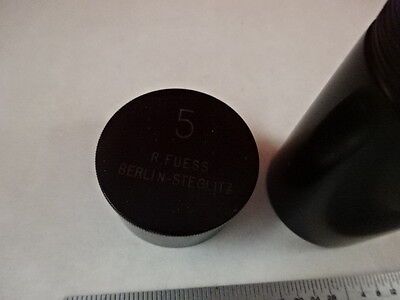 EMPTY ANTIQUE MICROSCOPE OBJECTIVE CONTAINER R. FUESS BERLIN 5 AS IS #Q5-A-03