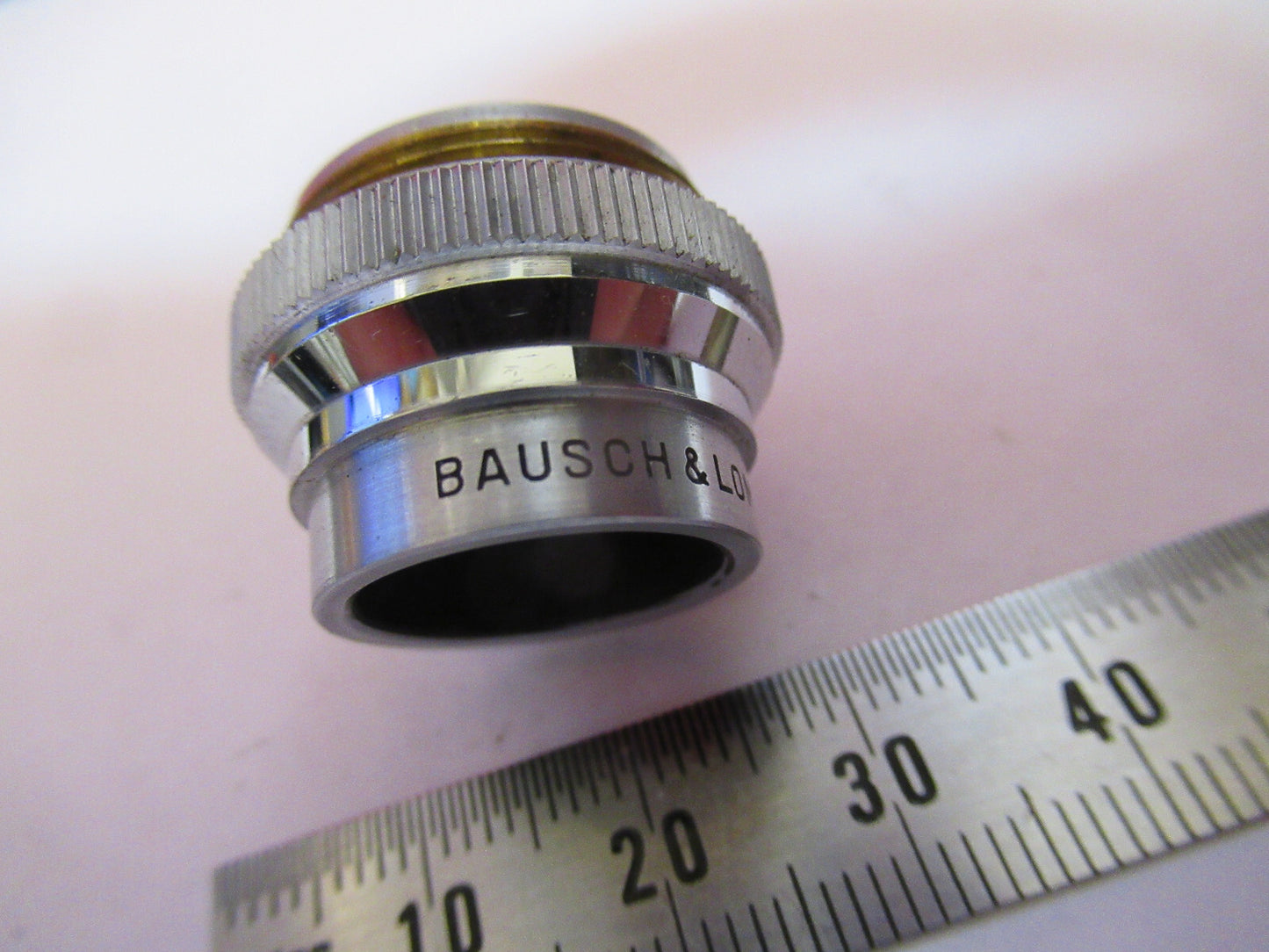 BAUSCH LOMB OBJECTIVE 48mm LENS OPTICS  MICROSCOPE PART AS PICTURED S9-A-10