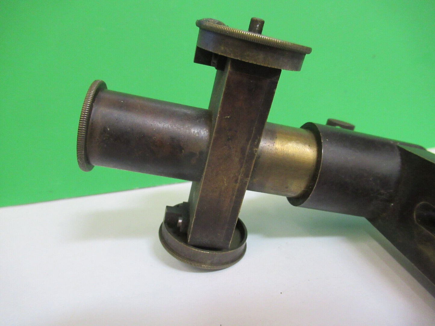 ANTIQUE BRASS TUBUS FRAME UNKNOWN COLLIMATOR SCOPE PART AS PICTURED Z6-A-17