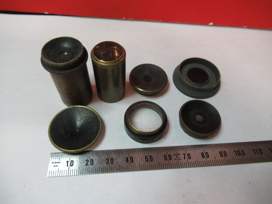 Antique Brass Lot Very Old Scopes Microscope Part
