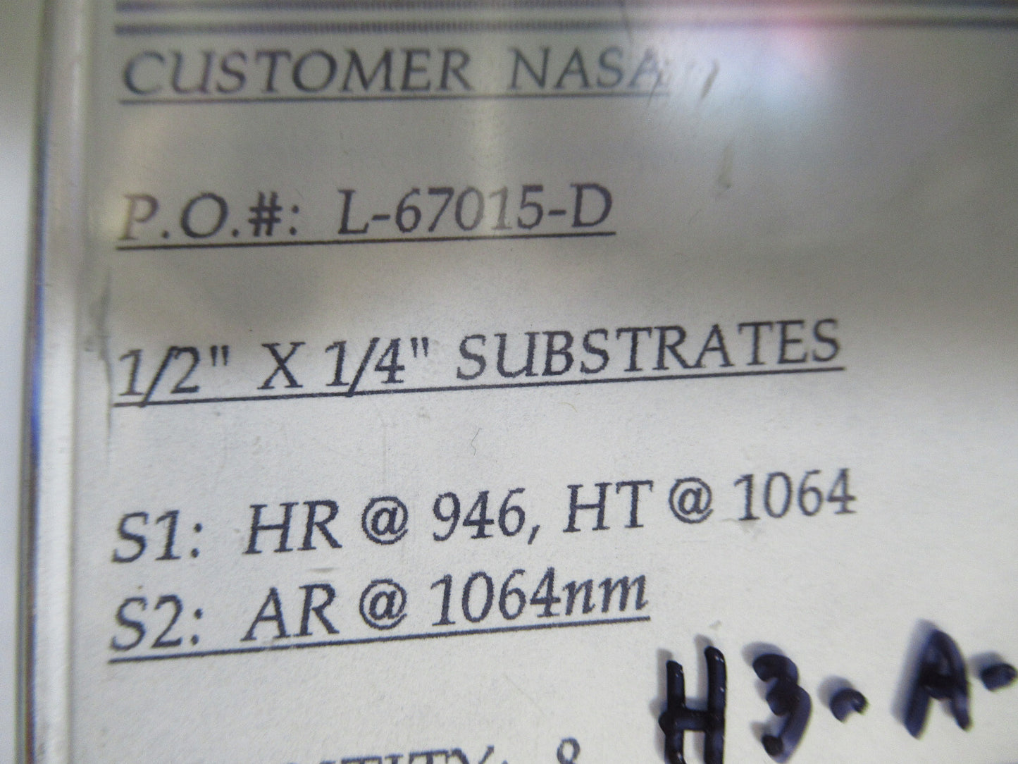 Optical ex-NASA Lot 1064nm Lenses Optics