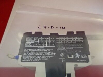 ELECTRIC SWITCH BREAKER CONTROL SYSTEMS KLOCKNER MOELLER PKZMO-10 AS IS #L9-D-10