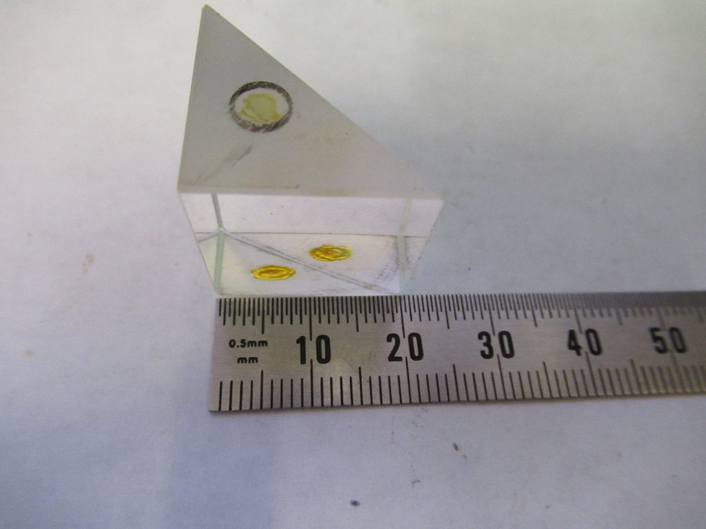 BAUSCH LOMB GLASS PRISM OPTICS MICROSCOPE PART AS PICTURED T2-A-61