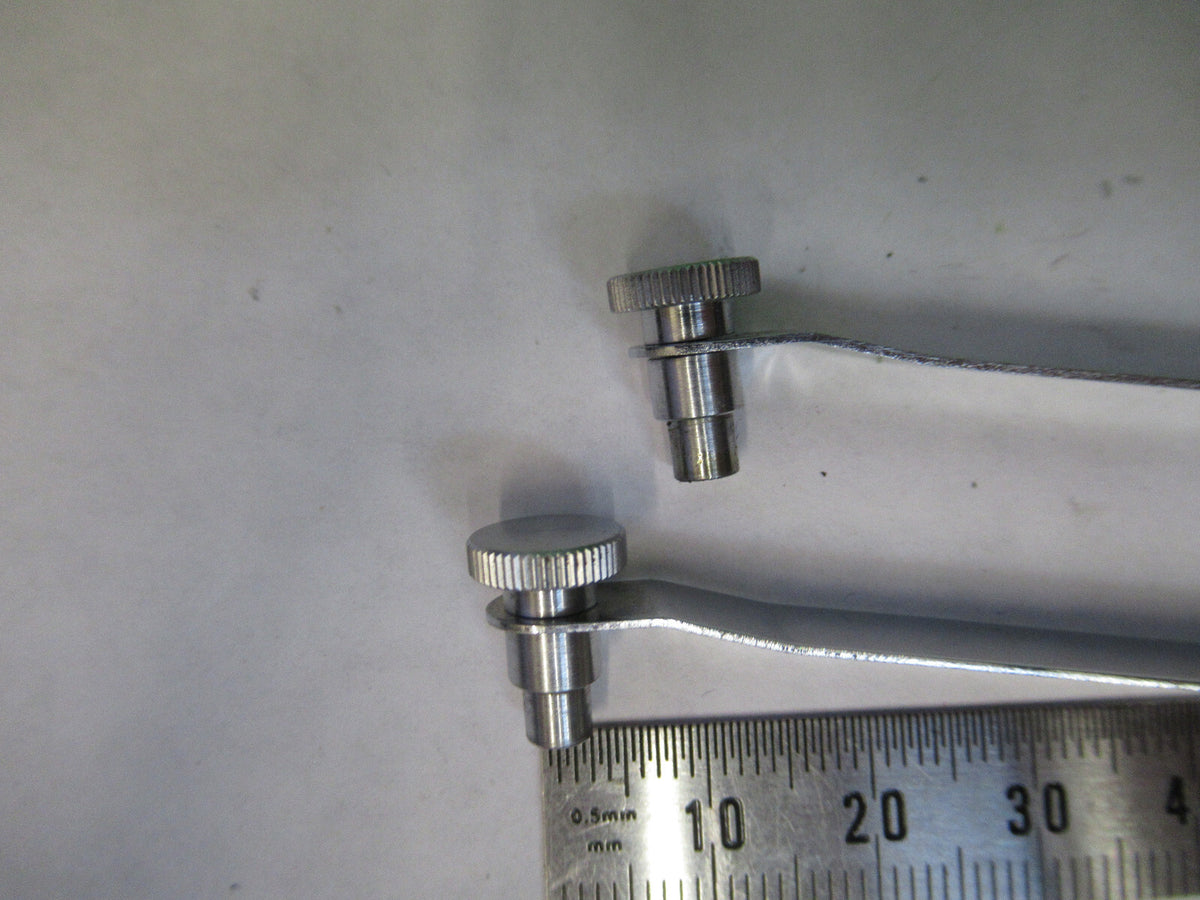 CARL ZEISS GERMANY PAIR CLIPS STAGE MICROSCOPE PART AS PICTURED X9-B-25