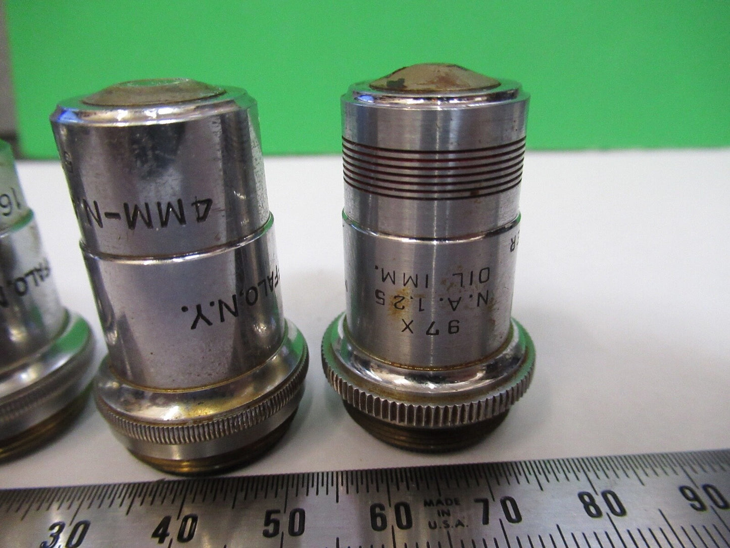 LOT OBJECTIVES SPENCER AO LENS OPTICS  MICROSCOPE PART AS PICTURED Q7-B-12