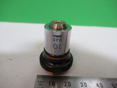 OLYMPUS JAPAN 10X OBJECTIVE LENS OPTICS MICROSCOPE PART AS PICTURED R7-B-10