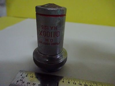 FOR PARTS MICROSCOPE PART OBJECTIVE 100X PHASE CONTRAST UNITRON AS IS BIN#W4-37