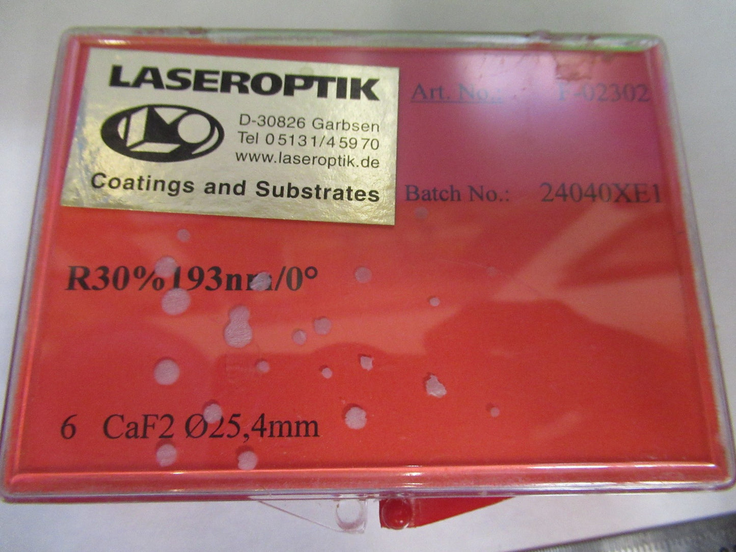 OPTICAL LENS LOT CALCIUM FLUORIDE CaF2 INFRARED OPTICS AS PICTURED T7-FD-97