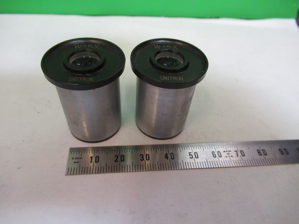 Unitron Japan Pair 15X Eyepiece Ocular Microscope Part