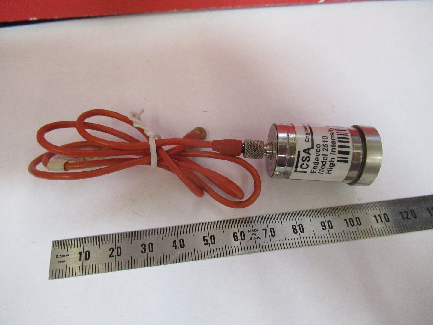 ENDEVCO HIGH INTENSITY MICROPHONE 2510 PRESSURE SENSOR AS PICTURED &S9-A-42