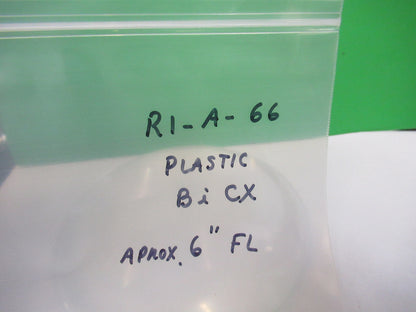 LARGE BI CONVEX PLASTIC LENS OPTICS MICROSCOPE PART AS PICTURED #R1-A-66