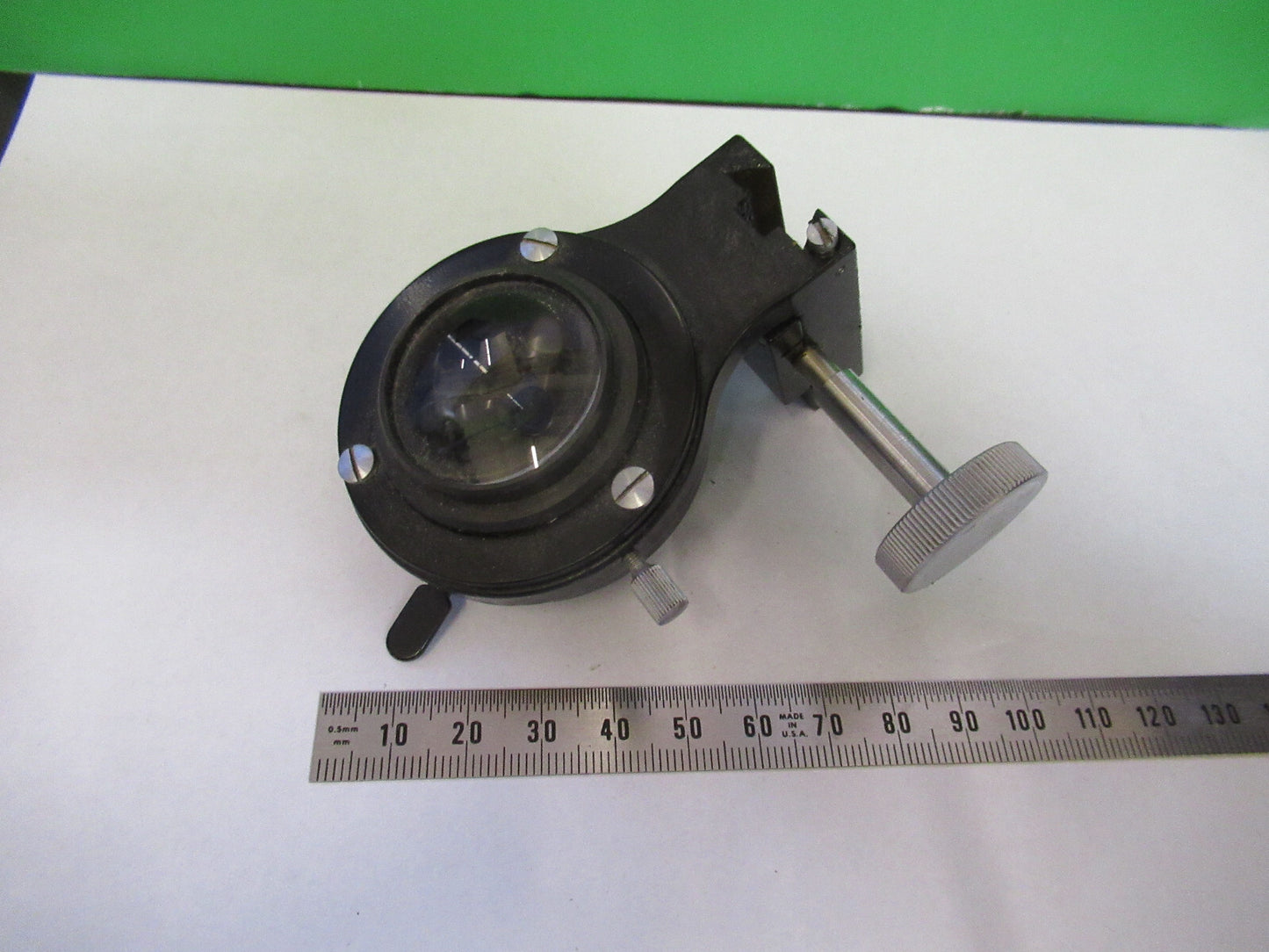 BAUSCH LOMB  CONDENSER + IRIS ANTIQUE MICROSCOPE PART OPTICS AS PICTURED F3-B-58