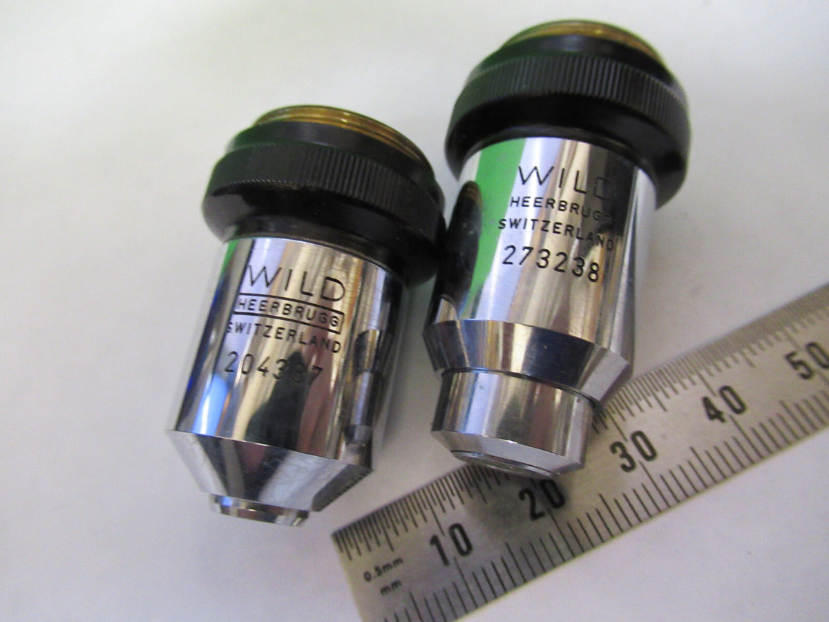 Lot 2 Ea Wild M20 M11 Objective 10X 40X Microscope Part