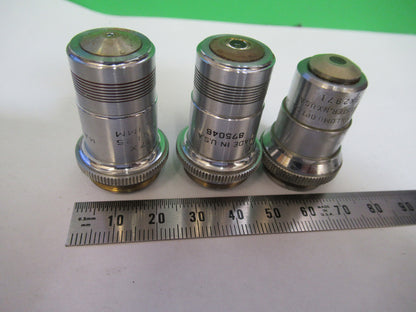 Lot Spencer Lens Co. Objective 10X 43X 97X Microscope Part Optics American Optical Co