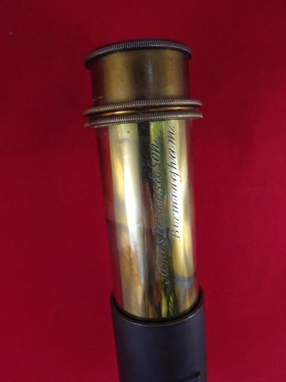 MICROSCOPE ANTIQUE BRASS JAMES PARKES BIRMINGHAM ENGLAND UK OPTICS AS IS #LOB