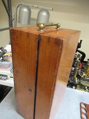 ANTIQUE HENRY CROUCH LONDON EMPTY WOOD BOX 1900"s MICROSCOPE AS PICTURED &TB-5-b